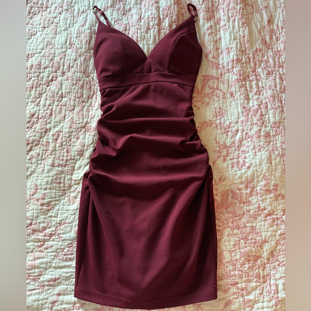 Emerald Sundae Wine Red Bodycon Cocktail Dress Size XXS